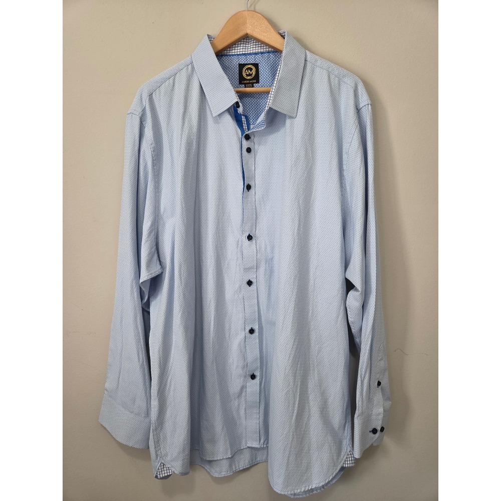 Ameri Mode Mens XXXL Blue Diamond Geometric Long Sleeve Button Down MS1418